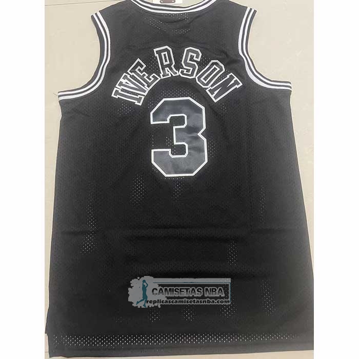Camiseta Philadelphia 76ers Allen Iverson NO 3 Mitchell & Ness 1997-98 Negro1